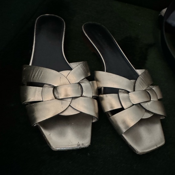 Saint Laurent Tribute Mules sandals Gold size 36 - Picture 2 of 5